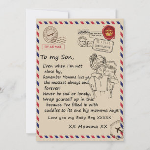 Love Son   Letter To My Daughter Love You Baby Boy Holiday Card