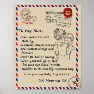 Love Son Letter To My Daughter Love You Baby Boy Poster