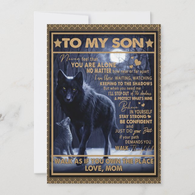 Love Son| Letter To My Son Never Feel You're Alone Holiday Card (Front)