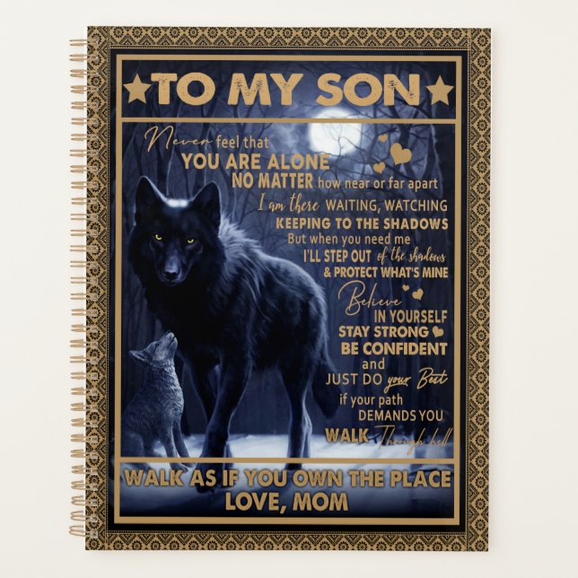 Love Son| Letter To My Son Never Feel You're Alone Planner (Front)