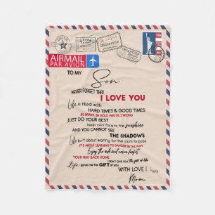 Love Son To My Son Never Forget That I Love You Fleece Blanket
