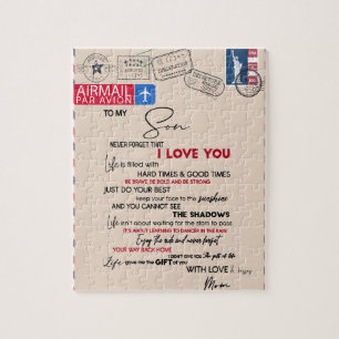 Love Son To My Son Never Forget That I Love You Jigsaw Puzzle