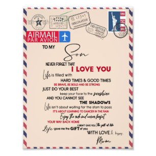 Love Son   To My Son Never Forget That I Love You Photo Print