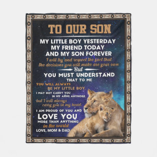 Love Son   To Our Son I Proud Of You And Love You Fleece Blanket