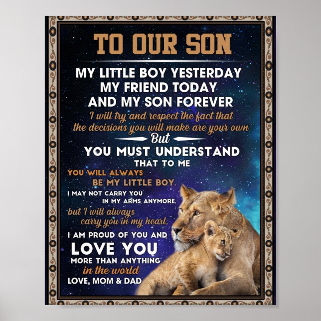 Love Son | To Our Son I Proud Of You And Love You Poster (Front)