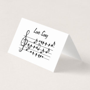 Love song, birds sitting in between musical notes