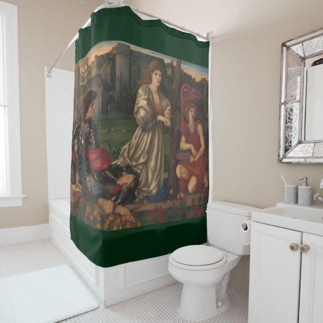 "Love Song" Edward Burne-Jones PreRaphaelite art Shower Curtain (In Situ)