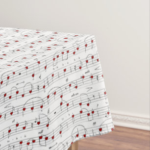 Love Song Heart Music Score Tablecloth