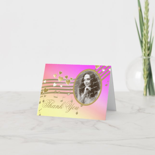 Love Song Notes Photo Thank You (Front)