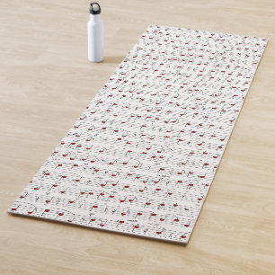 Love Song Red Hearts Music Score Yoga Mat