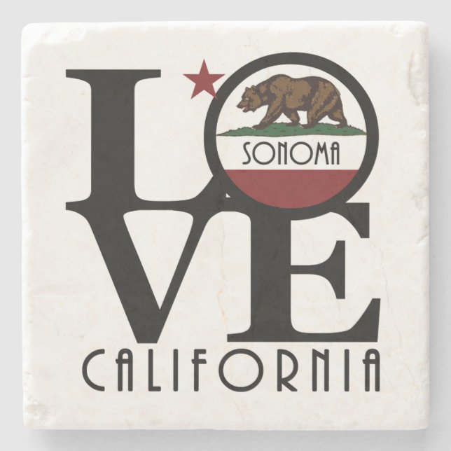 LOVE Sonoma California Stone Coaster (Front)