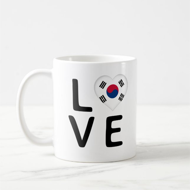 Love - South Korea Flag Coffee Mug (Left)