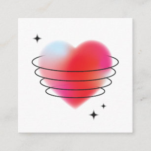 Love space hitech red valentine heart enclosure card