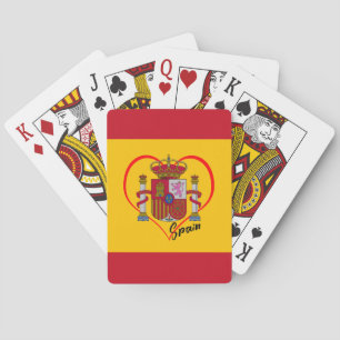 Love Spain games, patriotic Spanish flag, Heart Playing Cards