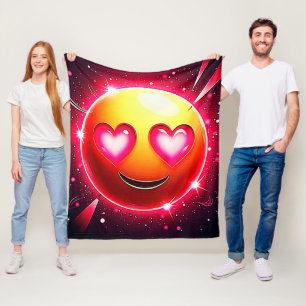 Love Sparkle Emoji Hearts Fleece Blanket