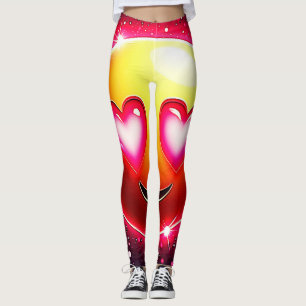 Love Sparkle Emoji Hearts Leggings