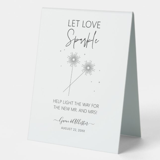 Love Sparkle Sign Wedding Just Married Decor (Front)