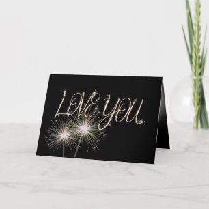 Love Sparklers on Black Card