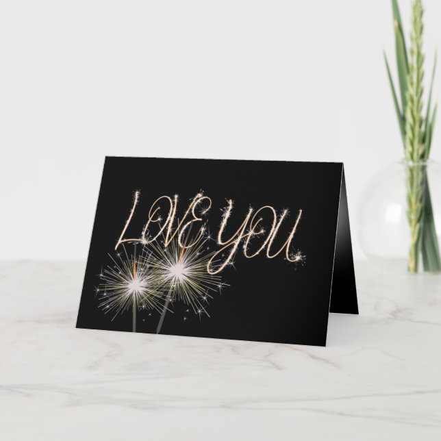 Love Sparklers on Black Card (Front)