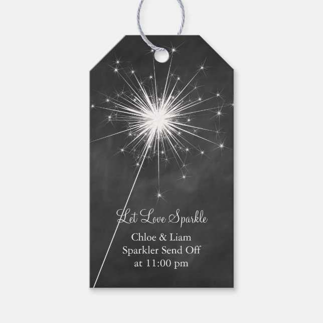 Love Sparkles Gift Tag - black (Front)