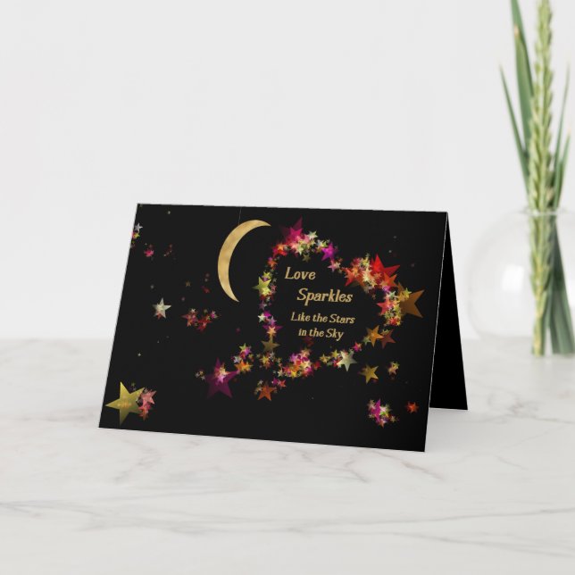 Love Sparkles with Stars Card (Front)
