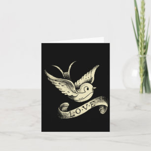 Love Sparrow Vintage Tattoo Design Card