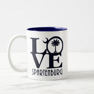 LOVE Spartenburg SC Two-Tone Coffee Mug