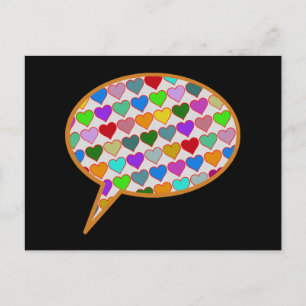 love speech balloon postcard