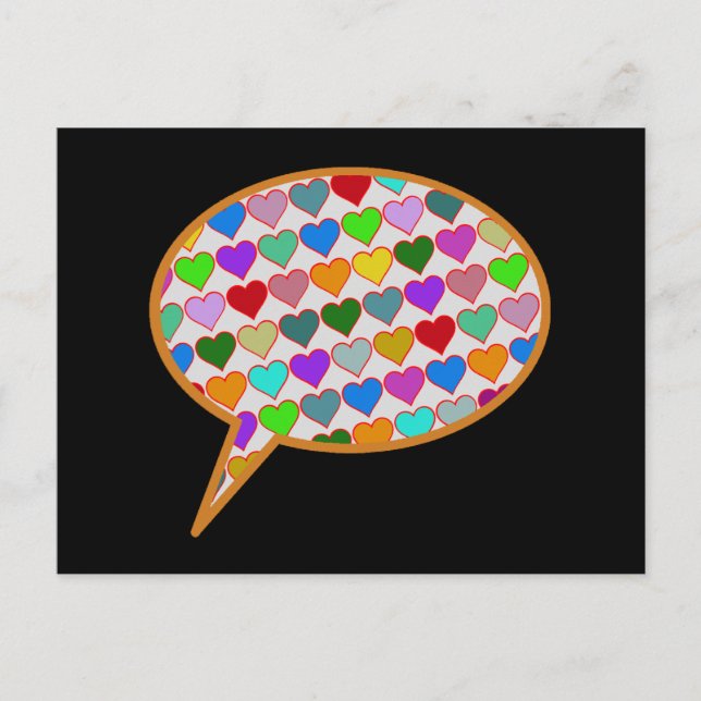 love speech balloon postcard (Front)