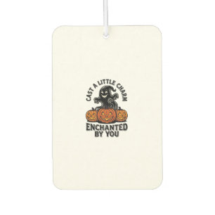 Love Spell Ghost Vintage Halloween Pumpkin Art_1 Car Air Freshener