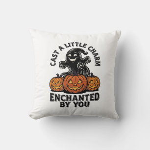 Love Spell Ghost Vintage Halloween Pumpkin Art_1 Cushion