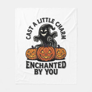 Love Spell Ghost Vintage Halloween Pumpkin Art_1 Fleece Blanket