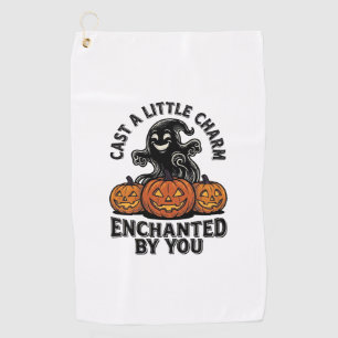 Love Spell Ghost Vintage Halloween Pumpkin Art_1 Golf Towel