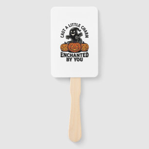 Love Spell Ghost Vintage Halloween Pumpkin Art_1 Hand Fan