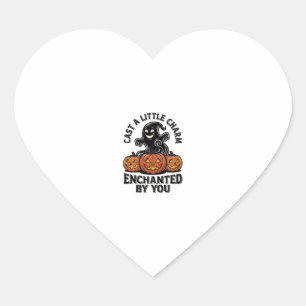 Love Spell Ghost Vintage Halloween Pumpkin Art_1 Heart Sticker