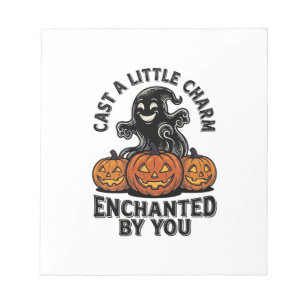Love Spell Ghost Vintage Halloween Pumpkin Art_1 Notepad