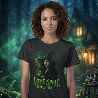 Love Spell Witchcraft Gothic Witch Green Potion T-Shirt