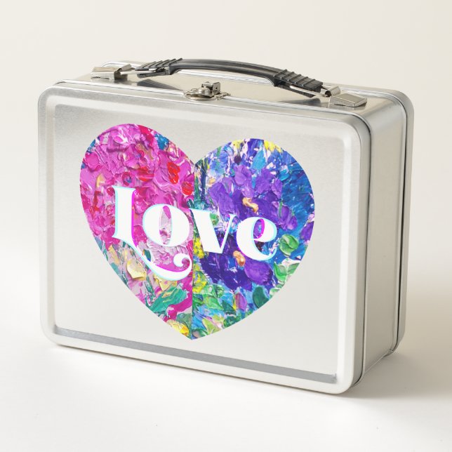 Love Split Heart Metal Lunch Box (Front)