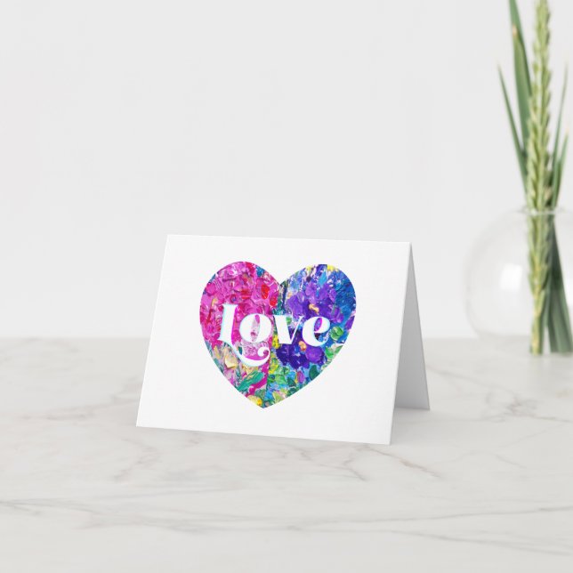 Love Split Heart Note Card (Front)