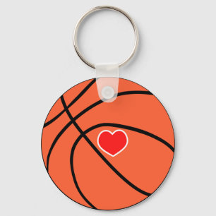 Love sport Basketball. Ball with heart  Key Ring