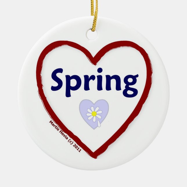 Love Spring Ceramic Tree Decoration (Front)