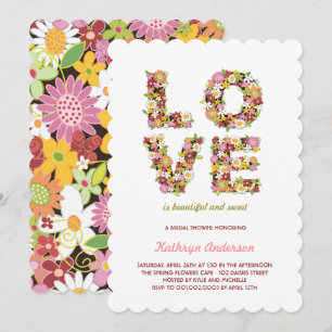 LOVE Spring Flowers Bridal Shower Party Invite