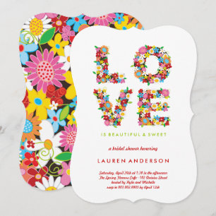 LOVE Spring Flowers Bridal Shower Party Invite