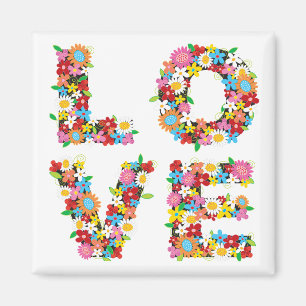 LOVE Spring Flowers Magnet