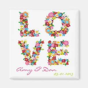 LOVE Spring Flowers Save The Date Magnet