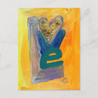 Love Spring Stack Glitter Postcard