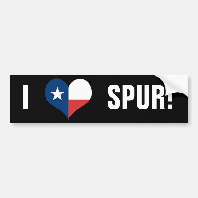 LOVE SPUR,TX BUMPER STICKER (Front)