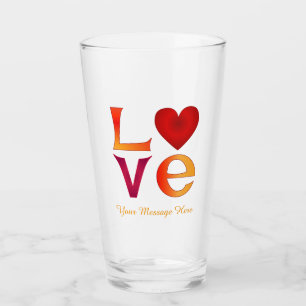 LOVE Square Lettering Ombre Red & Yellow Glass