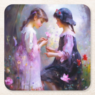 Love square paper coaster