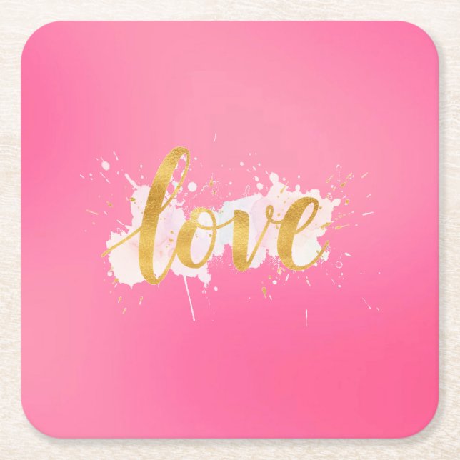 Love Square Paper Coaster (Front)